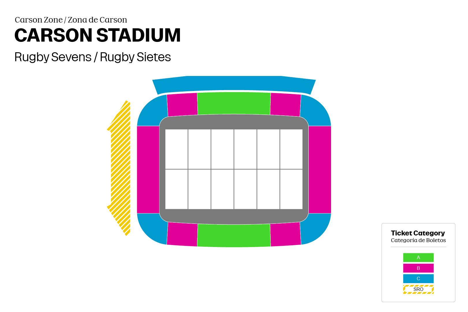 Seating category map for Carson Stadium