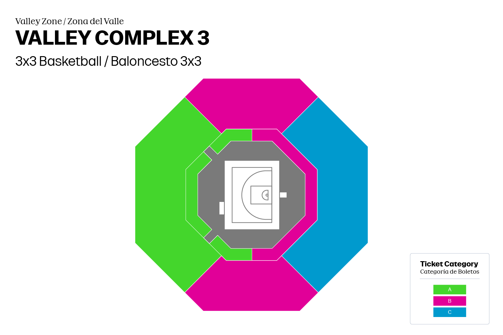 Seating category map for Valley Complex 3